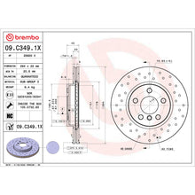 Load image into Gallery viewer, 09.C349.1X Brembo Premium UV Coated XTRA Cross Drilled Brake Rotor Brembo Brake Canada