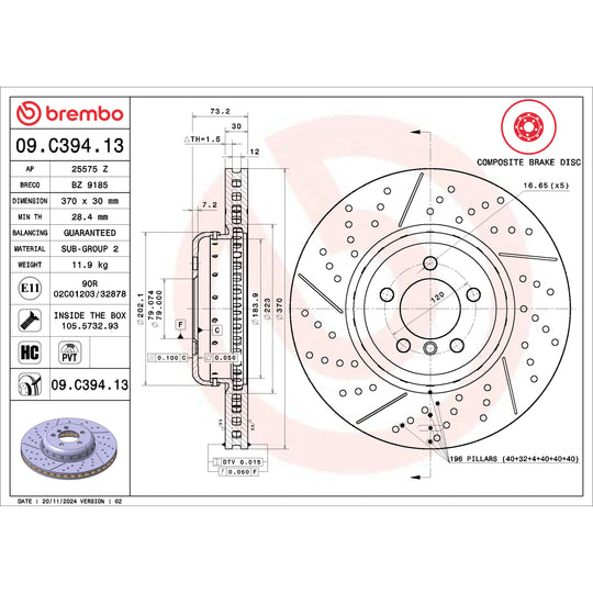 KT04472 Brembo Low-Met Brake Pad and Composite PVT Drilled and Slotted Brake Disc Kit Brembo Brake Canada