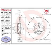 Charger l'image dans la galerie, 09.C412.13 Brembo Premium Vented Composite Brake Rotor Brembo Brake Canada