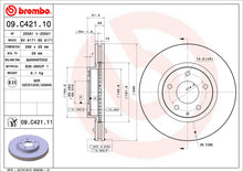 Load image into Gallery viewer, 09.C421.11 Brembo Premium Coated Vented Brake Rotor Brembo Brake Canada