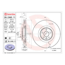 Load image into Gallery viewer, 09.C492.11 Brembo Premium Coated Vented Brake Rotor Brembo Brake Canada