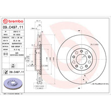 Charger l'image dans la galerie, 09.C497.11 Brembo Premium Coated Vented Brake Rotor Brembo Brake Canada