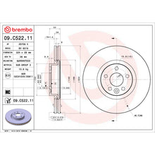 Load image into Gallery viewer, 09.C522.11 Brembo Premium Coated Vented Brake Rotor Brembo Brake Canada