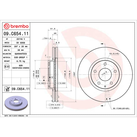 KT00955 Brembo Ceramic Brake Pad and UV Coated Vented  Brake Disc Kit Brembo Brake Canada