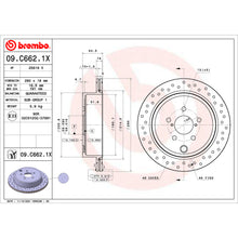 Load image into Gallery viewer, 09.C662.1X Brembo Premium UV Coated XTRA Cross Drilled Brake Rotor Brembo Brake Canada