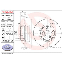 Load image into Gallery viewer, 09.C664.11 Brembo Premium Coated Vented Brake Rotor Brembo Brake Canada