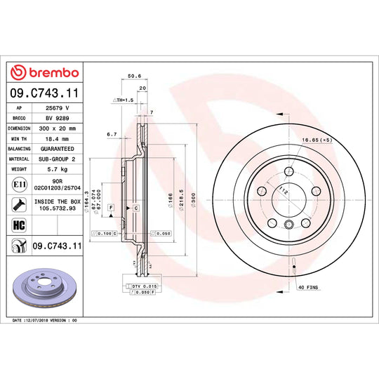 KT00B98 Brembo Ceramic Brake Pad and UV Coated Vented  Brake Disc Kit Brembo Brake Canada
