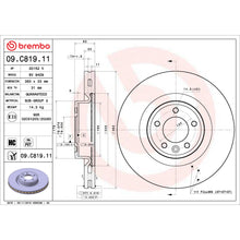 Load image into Gallery viewer, 09.C819.11 Brembo Premium Coated Vented Brake Rotor Brembo Brake Canada