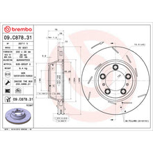 Load image into Gallery viewer, 09.C878.31 Brembo Premium Coated Vented Brake Rotor Brembo Brake Canada