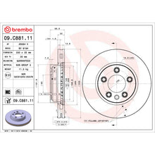 Load image into Gallery viewer, 09.C881.11 Brembo Premium Coated Vented Brake Rotor Brembo Brake Canada