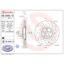 Load image into Gallery viewer, 09.C936.1X Brembo Premium UV Coated XTRA Cross Drilled Brake Rotor Brembo Brake Canada