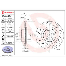 Load image into Gallery viewer, 09.C943.11 Brembo Premium Coated Vented Brake Rotor Brembo Brake Canada