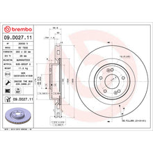 Load image into Gallery viewer, 09.D027.11 Brembo Premium Coated Vented Brake Rotor Brembo Brake Canada