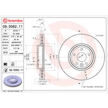 Load image into Gallery viewer, 09.D062.11 Brembo Premium Coated Vented Brake Rotor Brembo Brake Canada