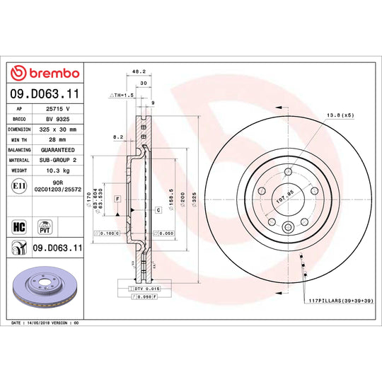 KT00947 Brembo Ceramic Brake Pad and UV Coated PVT  Brake Disc Kit Brembo Brake Canada