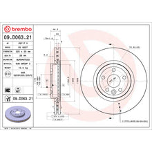 Load image into Gallery viewer, 09.D063.21 Brembo Premium Coated Vented Brake Rotor Brembo Brake Canada