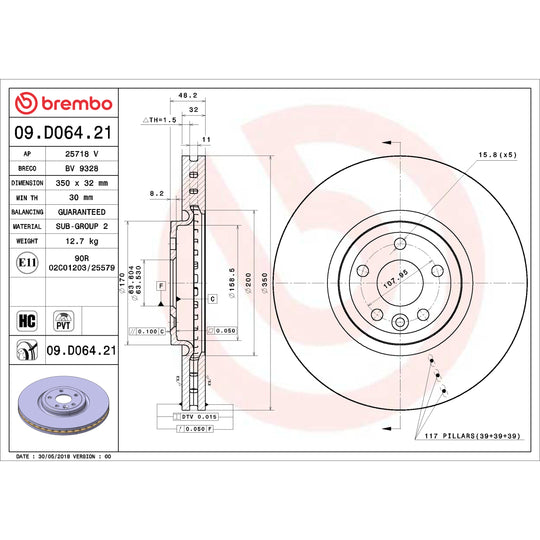 KT00813 Brembo Ceramic Brake Pad and UV Coated PVT  Brake Disc Kit Brembo Brake Canada