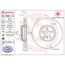 Load image into Gallery viewer, 09.D094.13 Brembo Premium Vented Composite Brake Rotor Brembo Brake Canada
