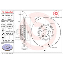 Charger l'image dans la galerie, 09.D094.13 Premium Vented Composite Brake Rotor Brembo Canada