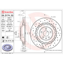 Load image into Gallery viewer, 09.D174.33 Brembo Premium Dual Cast Vented Drilled/Grooved UV Coated Brake Rotor Brembo Brake Canada