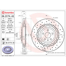Load image into Gallery viewer, 09.D174.43 Brembo Premium Dual Cast Vented Drilled/Grooved UV Coated Brake Rotor Brembo Brake Canada