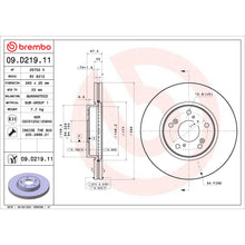 Load image into Gallery viewer, 09.D219.11 Premium Coated Vented Brake Rotor Brembo Canada