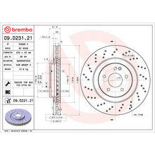 Load image into Gallery viewer, 09.D231.21 Brembo Premium Coated Vented Brake Rotor Brembo Brake Canada
