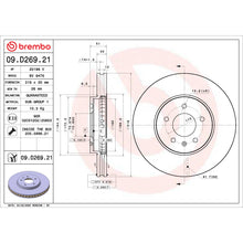 Load image into Gallery viewer, 09.D269.21 Brembo Premium Coated Vented Brake Rotor Brembo Brake Canada