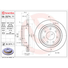 Charger l'image dans la galerie, 09.D274.11 Brembo Premium Coated Vented Brake Rotor Brembo Brake Canada