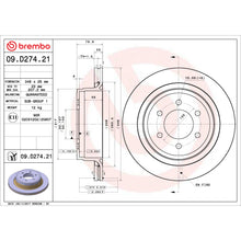 Load image into Gallery viewer, 09.D274.21 Brembo Premium Coated Vented Brake Rotor Brembo Brake Canada