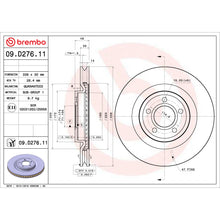 Load image into Gallery viewer, 09.D276.11 Brembo Premium Coated Vented Brake Rotor Brembo Brake Canada