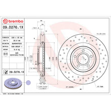 Load image into Gallery viewer, 09.D276.1X Brembo Premium UV Coated XTRA Cross Drilled Brake Rotor Brembo Brake Canada