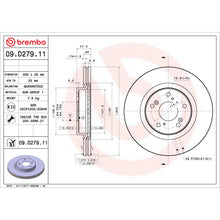 Load image into Gallery viewer, 09.D279.11 Brembo Premium Coated Vented Brake Rotor Brembo Brake Canada