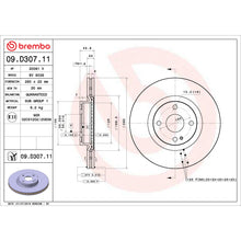 Load image into Gallery viewer, 09.D307.11 Brembo Premium Coated Vented Brake Rotor Brembo Brake Canada