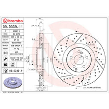 Load image into Gallery viewer, 09.D339.11 Brembo Premium Coated Vented Brake Rotor Brembo Brake Canada