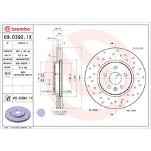 Charger l'image dans la galerie, 09.D392.1X Brembo Premium UV Coated XTRA Cross Drilled Brake Rotor Brembo Brake Canada