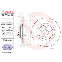 Load image into Gallery viewer, 09.D394.11 Brembo Premium Coated Vented Brake Rotor Brembo Brake Canada