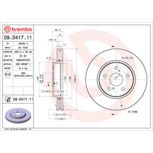 Load image into Gallery viewer, 09.D417.11 Brembo Premium Coated Vented Brake Rotor Brembo Brake Canada