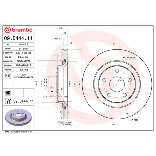 KT00992 Brembo Ceramic Brake Pad and UV Coated Vented  Brake Disc Kit Brembo Brake Canada
