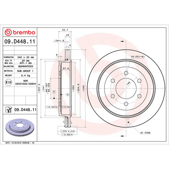 KT00969 Brembo Ceramic Brake Pad and UV Coated Vented  Brake Disc Kit Brembo Brake Canada