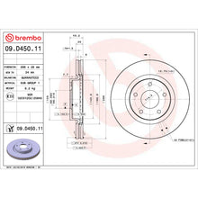 Load image into Gallery viewer, 09.D450.11 Brembo Premium Coated Vented Brake Rotor Brembo Brake Canada