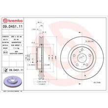 Load image into Gallery viewer, 09.D451.11 Brembo Premium Coated Vented Brake Rotor Brembo Brake Canada