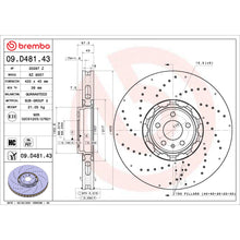 Load image into Gallery viewer, 09.D481.43 Brembo Premium UV Coated Co-Cast Brake Rotor Brembo Brake Canada