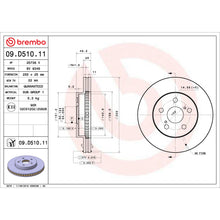 Load image into Gallery viewer, 09.D510.11 Brembo Premium Coated Vented Brake Rotor Brembo Brake Canada