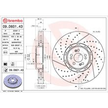 Load image into Gallery viewer, 09.D601.43 Brembo Premium Dual Cast Vented Drilled/Grooved UV Coated Brake Rotor Brembo Brake Canada