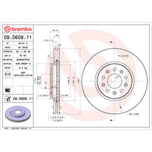 Load image into Gallery viewer, 09.D608.11 Brembo Premium Coated Vented Brake Rotor Brembo Brake Canada