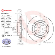 Load image into Gallery viewer, 09.D693.11 Brembo Premium Coated Vented Brake Rotor Brembo Brake Canada
