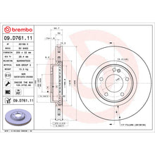 Load image into Gallery viewer, 09.D761.11 Brembo Premium Coated Vented Brake Rotor Brembo Brake Canada