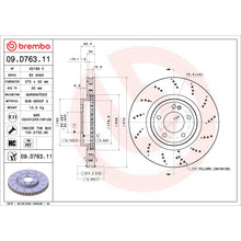 Load image into Gallery viewer, 09.D763.11 Brembo Premium Coated Vented Brake Rotor Brembo Brake Canada