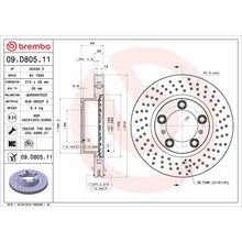 Load image into Gallery viewer, 09.D805.11 Brembo Premium Coated Vented Brake Rotor Brembo Brake Canada